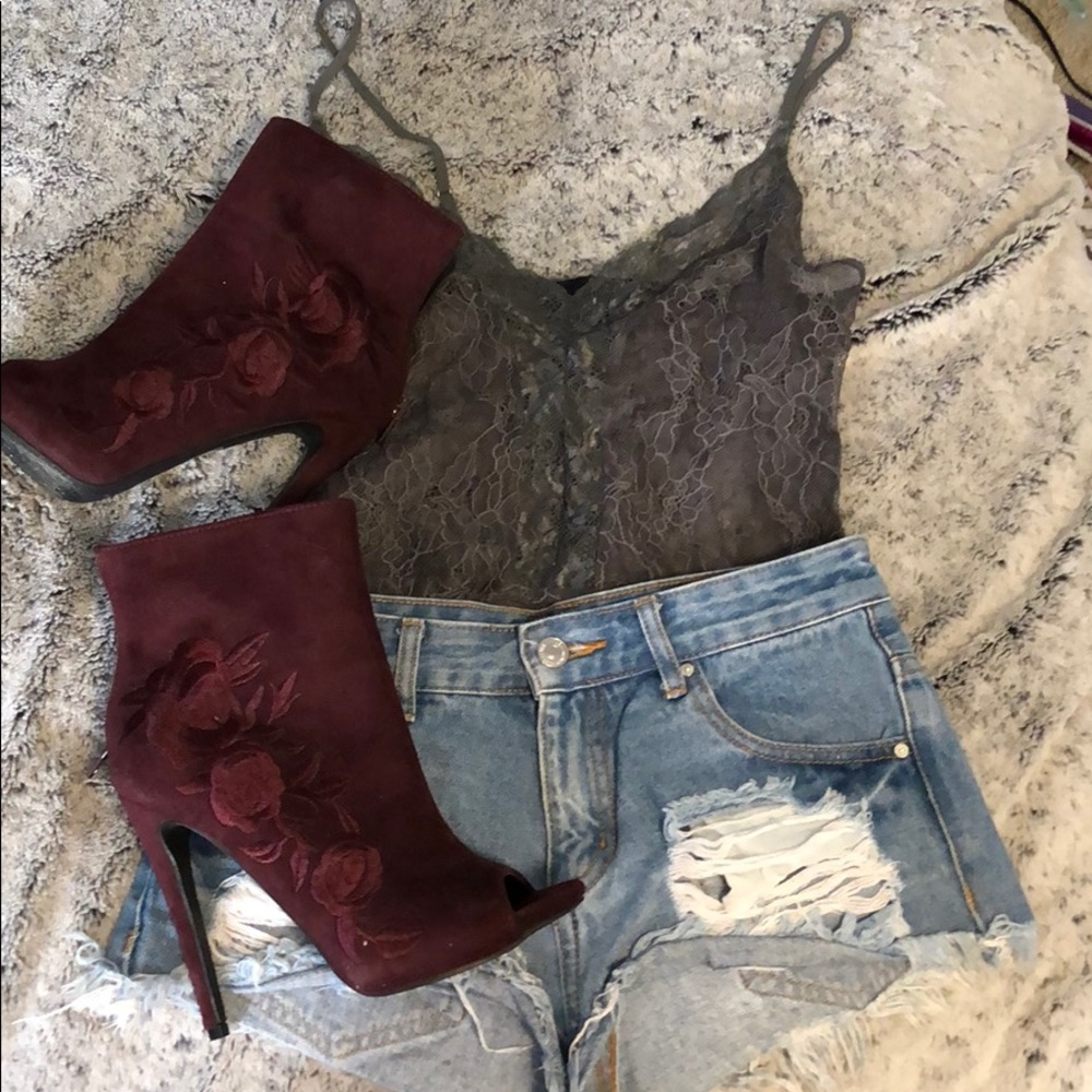 Maroon high heels Charlotte Russe